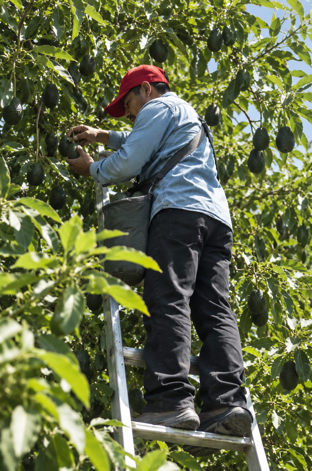 Cosecha de palta Hass en campo